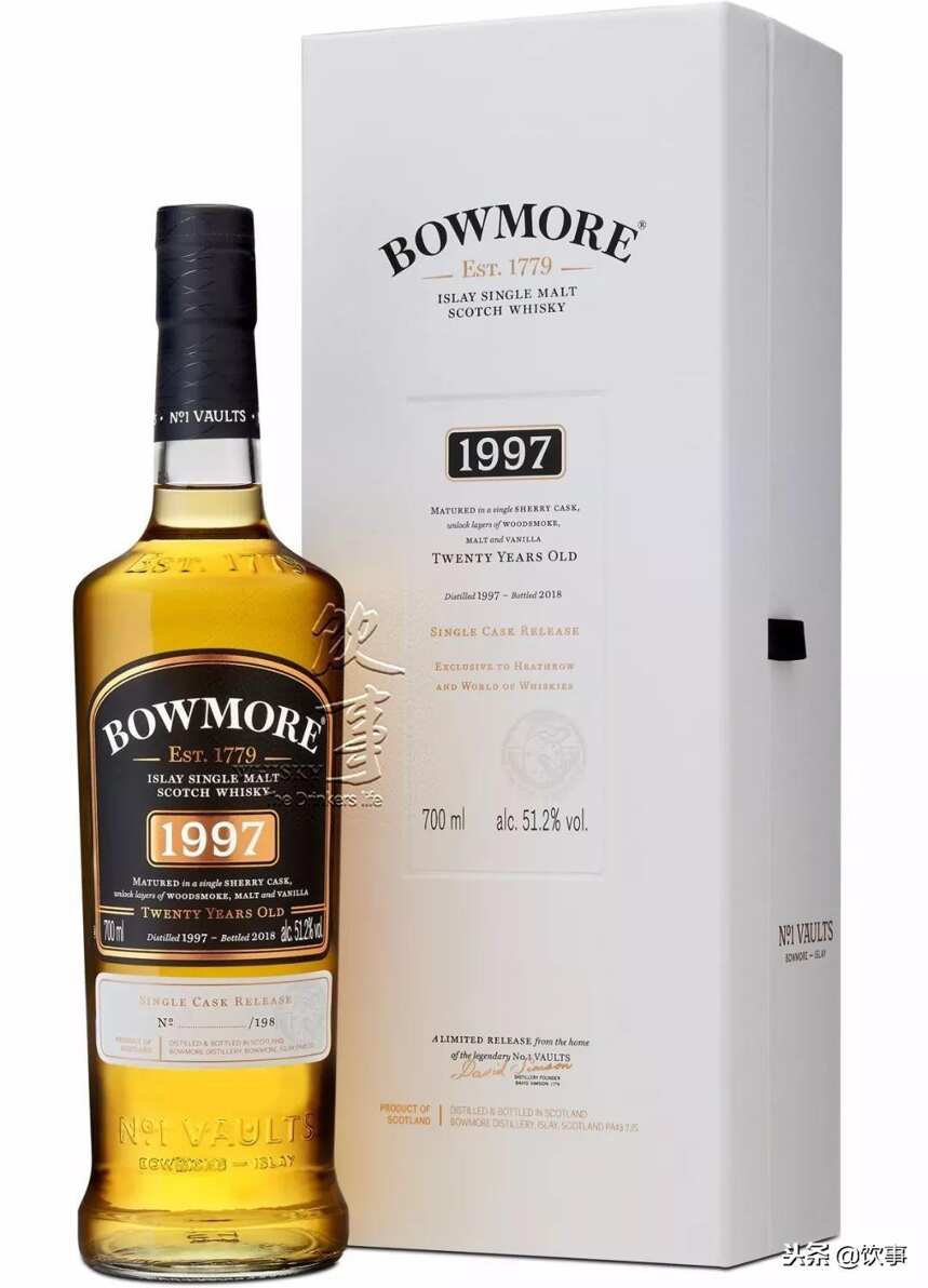 量超少！希斯罗免税专供！波摩(bowmore)1997雪莉单桶20年